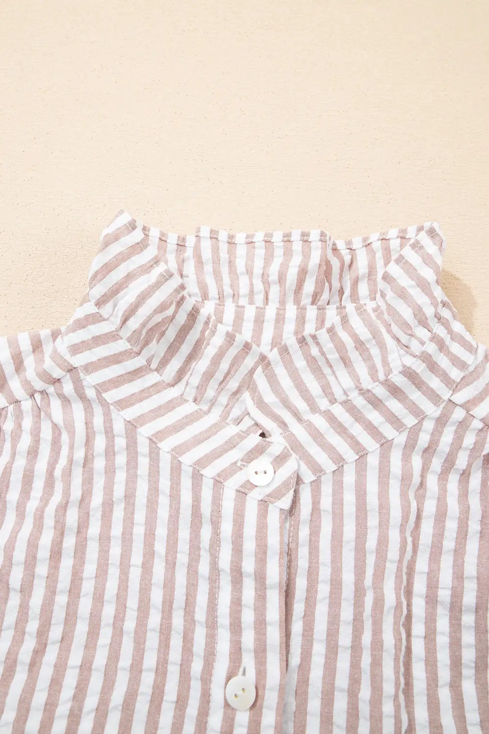 Striped Ruffle Short Sleeve Maxi Dress