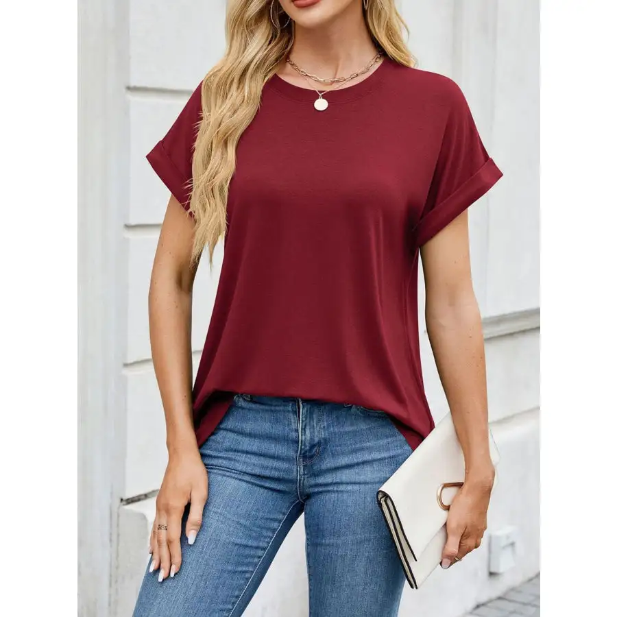 Polished Casual Rolled Sleeve T-shirt