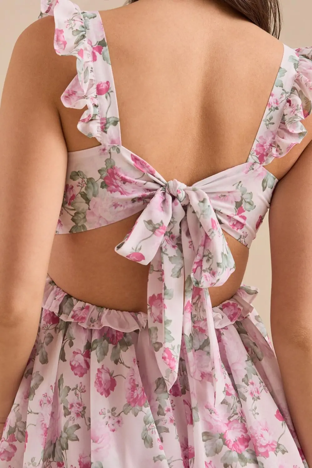 Floral Ruffle Sleeve Romper