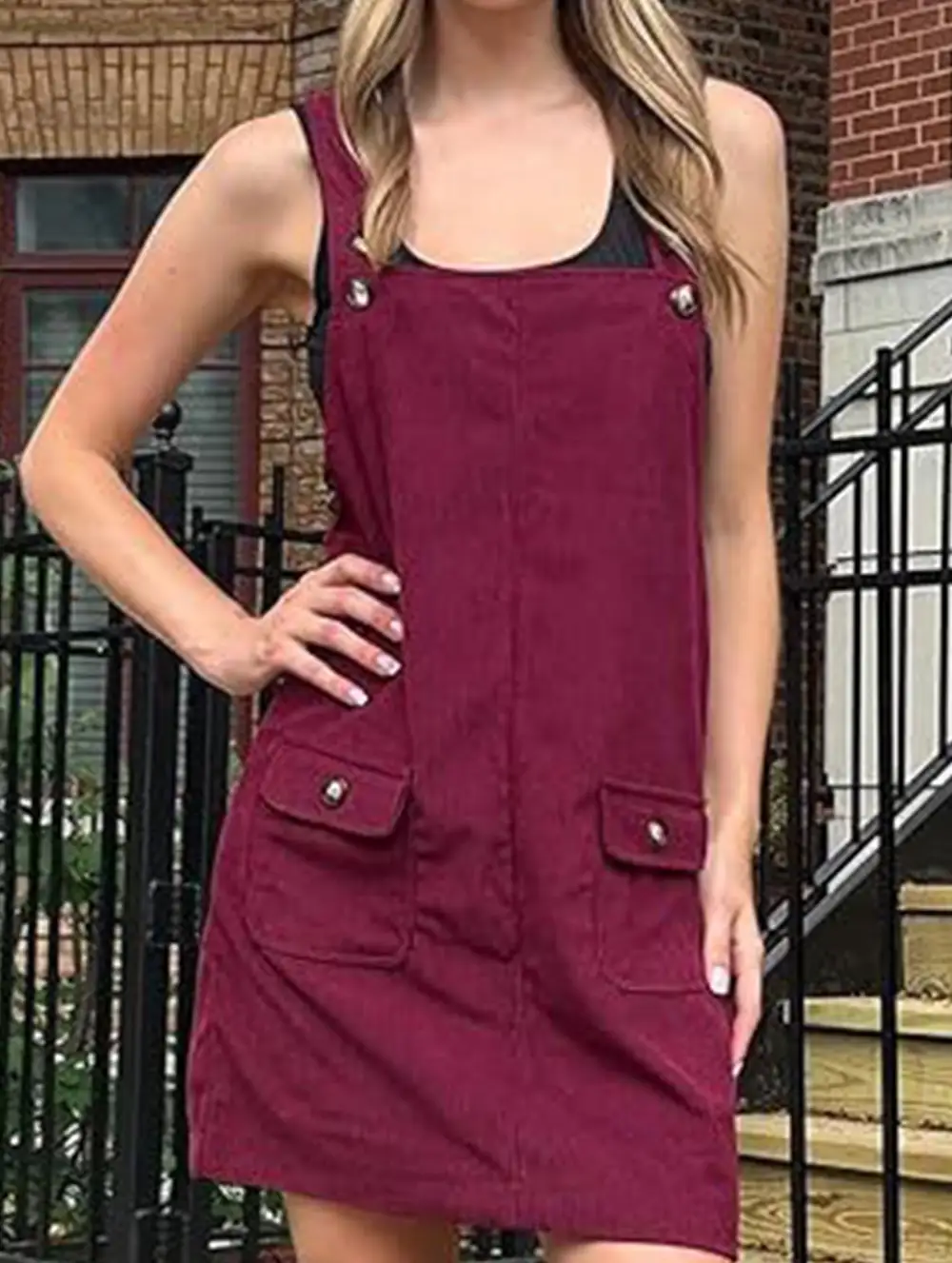 Shoulder Strap Overall Suspender Dress