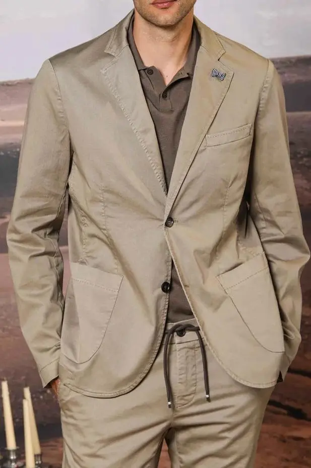 Dove Gray Men's Cotton Fashion Blazer