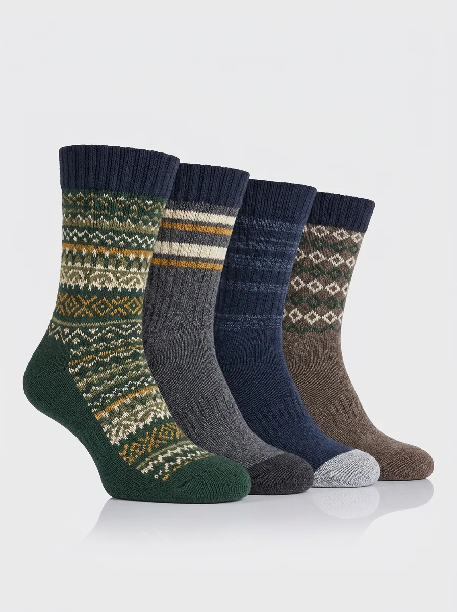 Men's Outdoor-Style Four Pair Socks