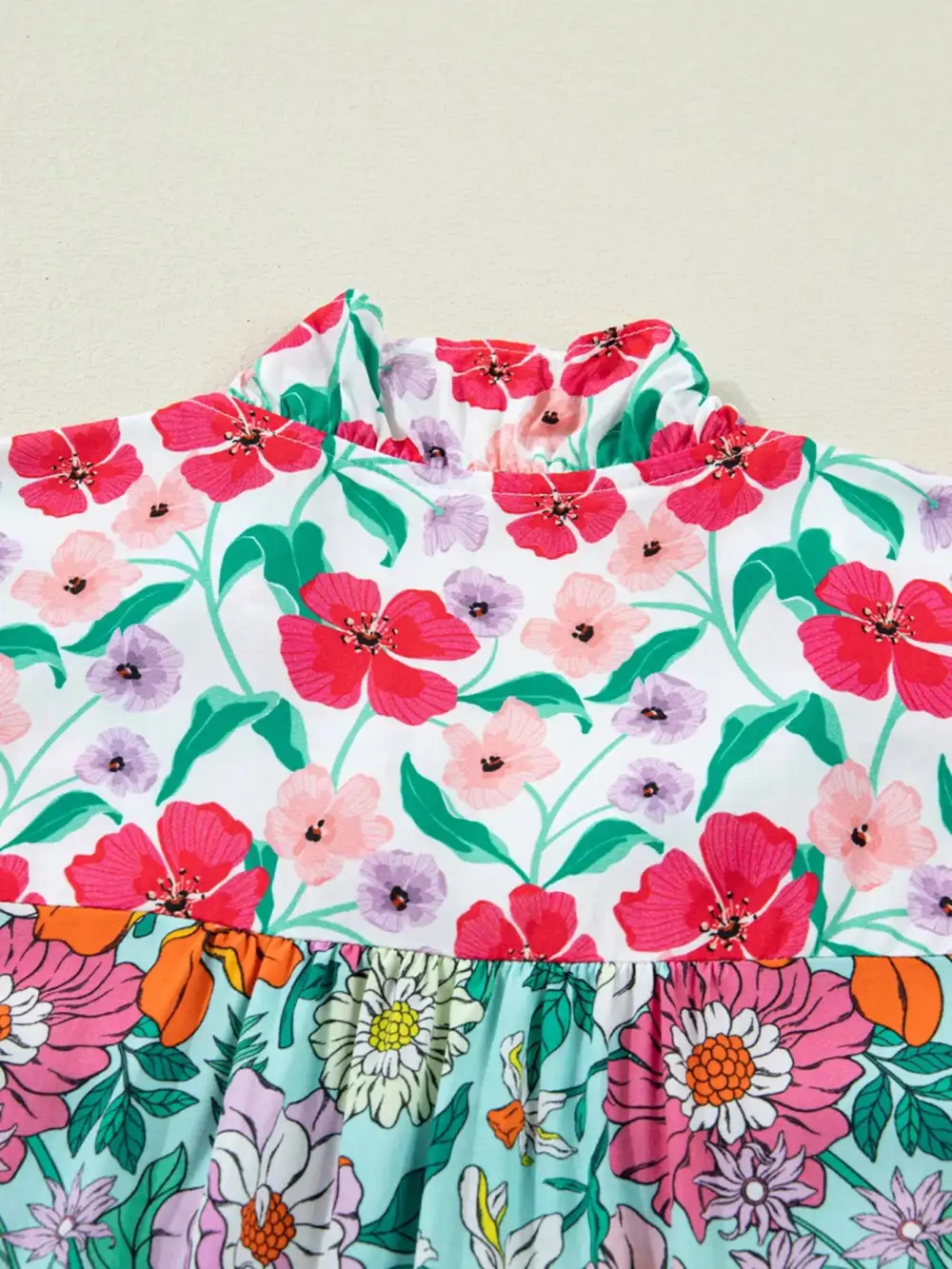 Button Front Floral Blouse