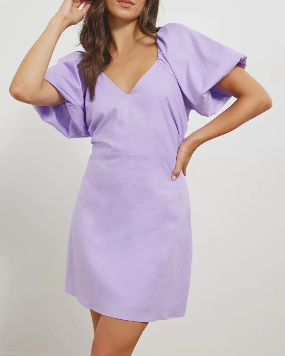 Linen Blend Mini Dress