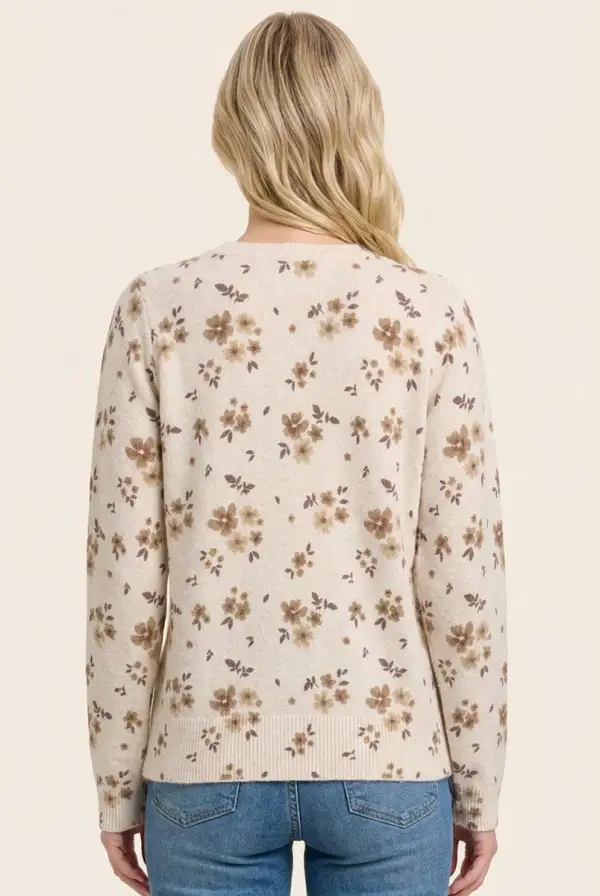 Flower Print Sweater Top
