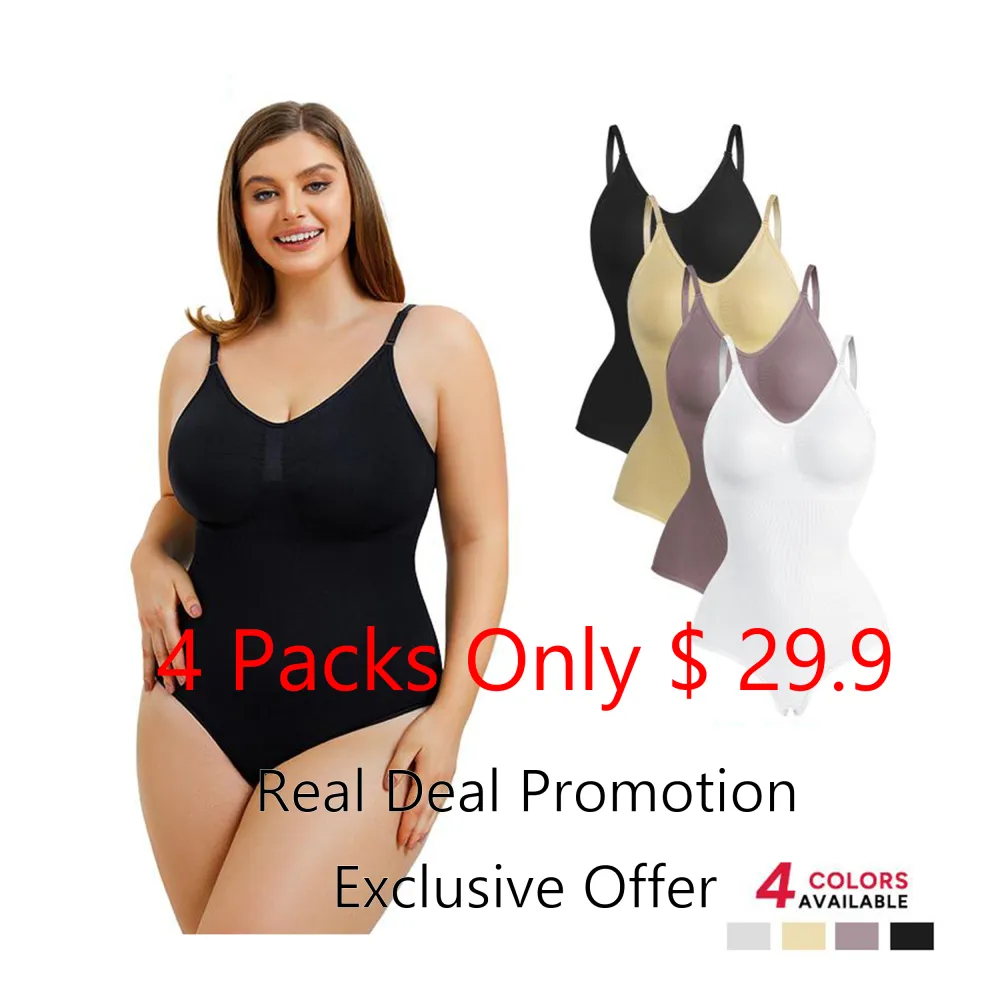 Women's Vneck Thong Sleeveless faja Womenswear Camisole Comfort Tops Basic Minimalist Compression bodysuits shapewear Tummy Control Undershirts Tummy Control Seamless