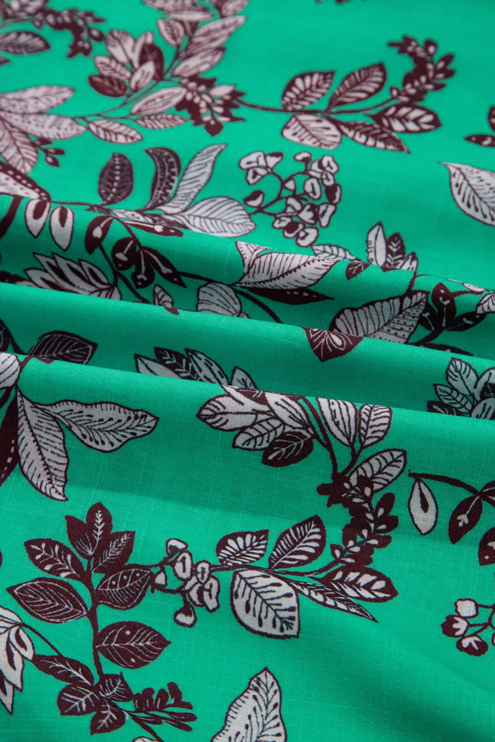Floral Shirred V-Neck Blouse