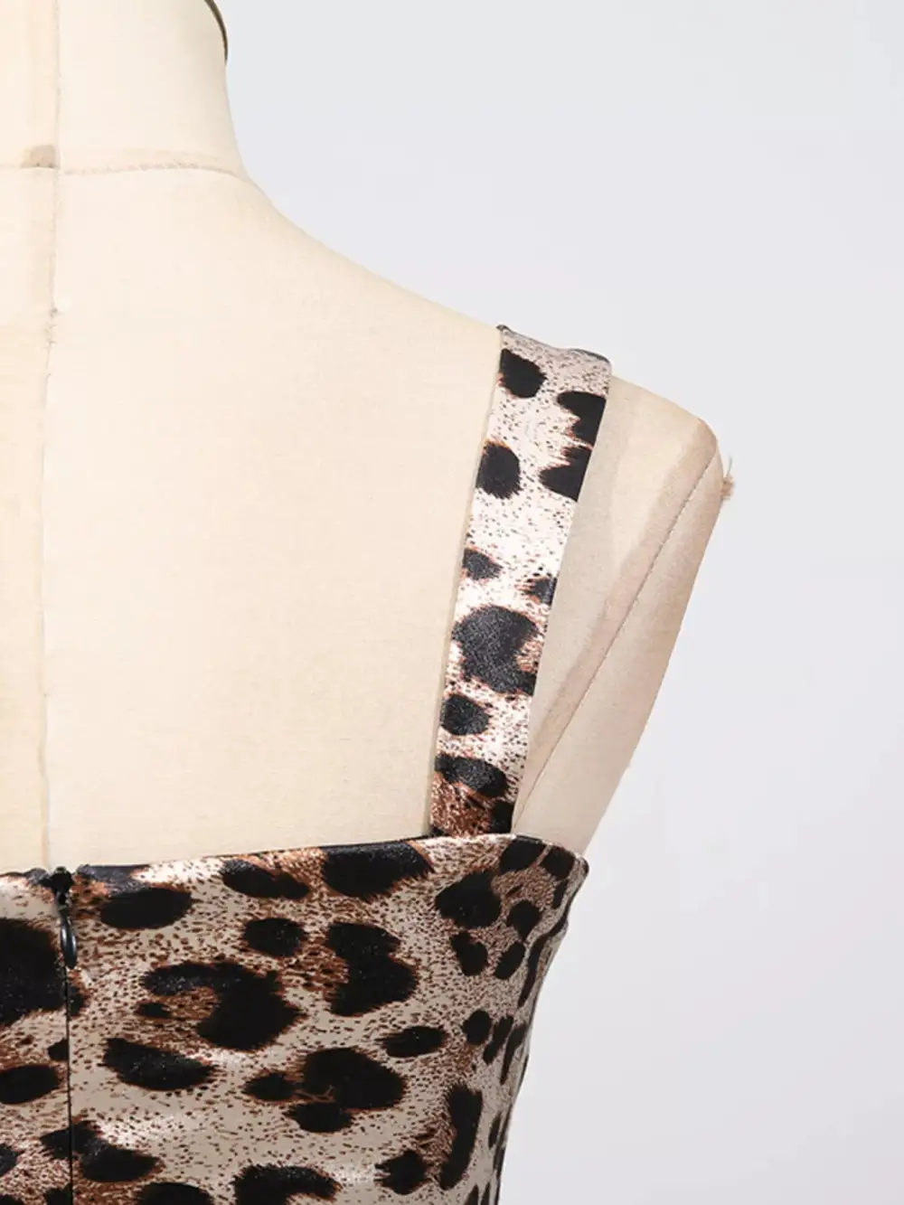 Animal Print Slit Midi Dress