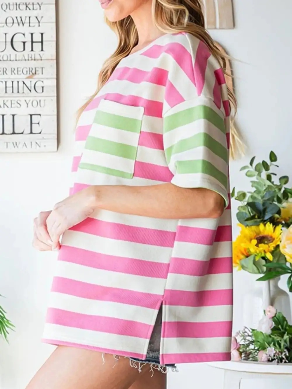Relaxed Short-Sleeve Striped T-Shirt