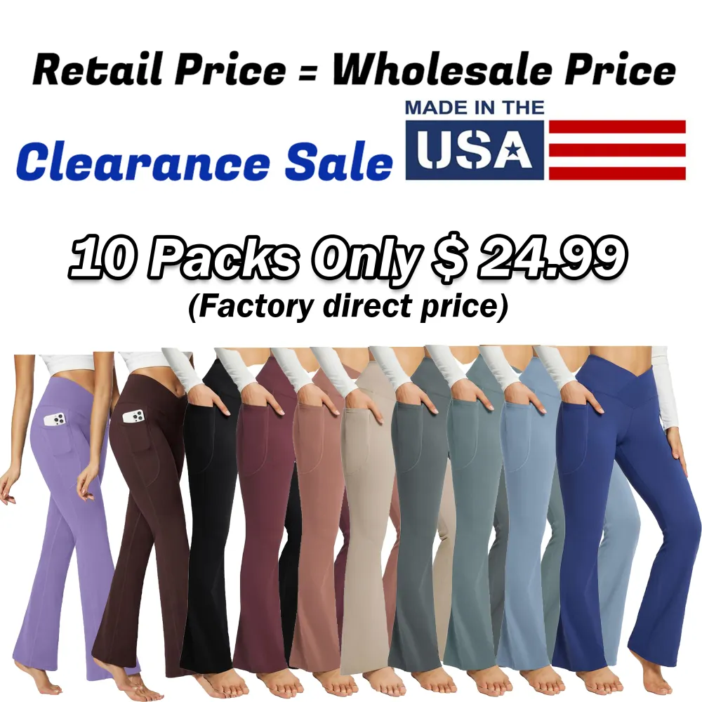 Women’s V Crossover Flare Leggings with Pockets – Flattering Fit. Effortless Stretch. All-Day Confidence.