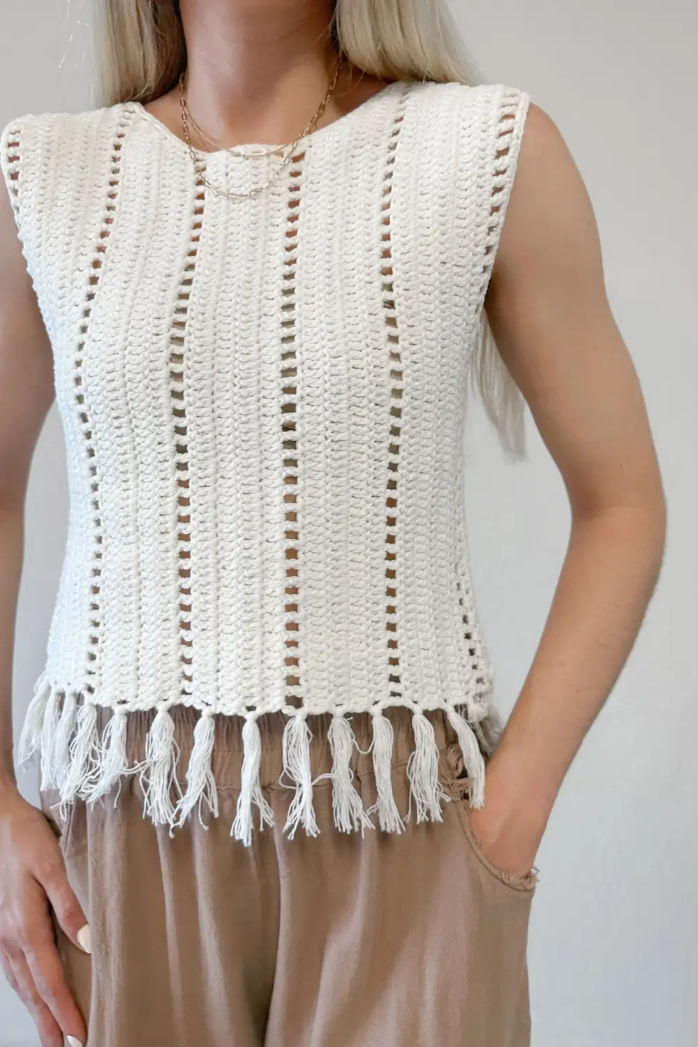 Relaxed Cut Soft Crochet Top