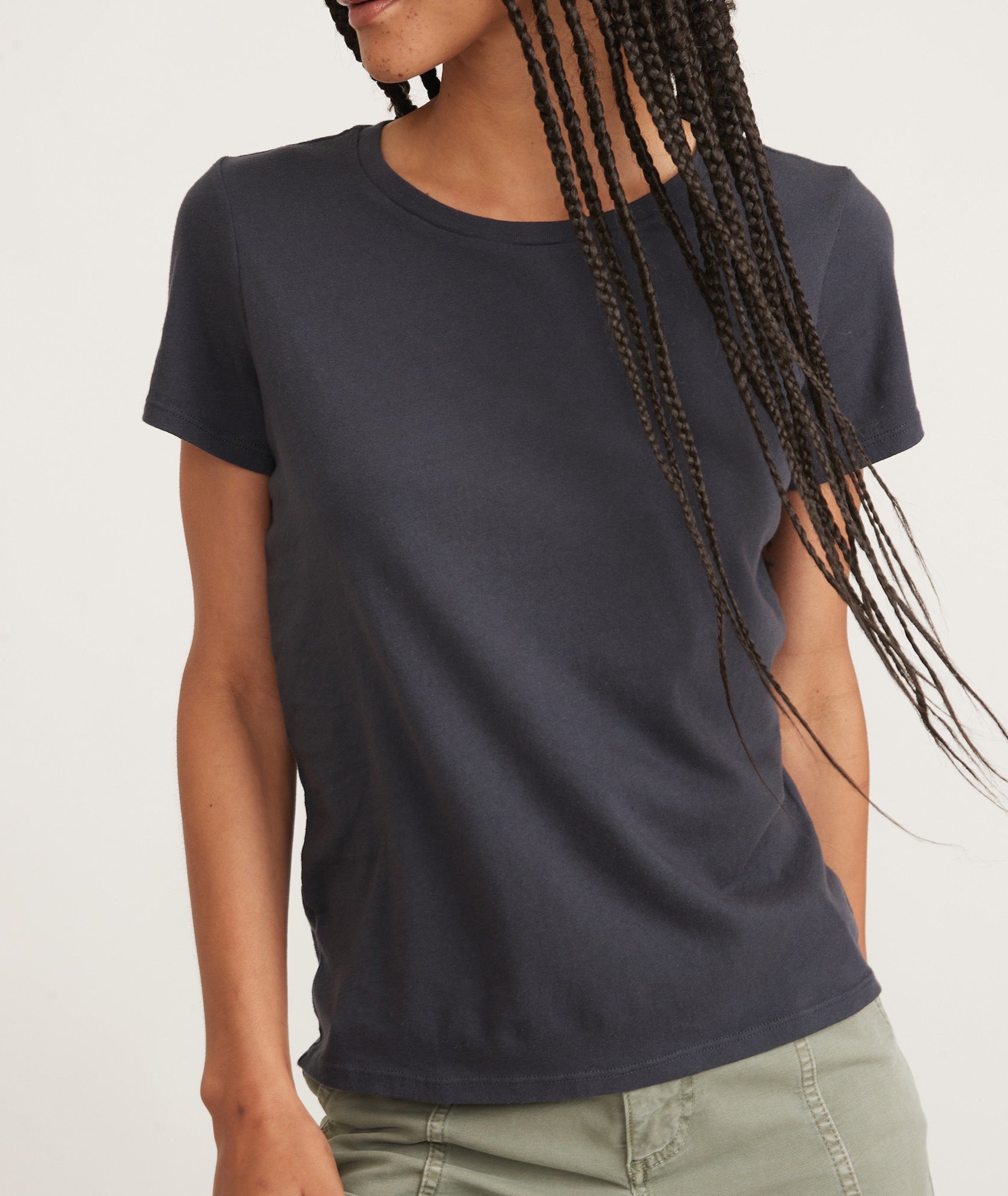 Faded Black Crew Neck Vintage Tee