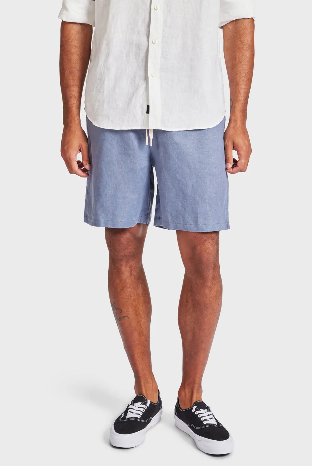 Jeff Linen Short-Ice grey