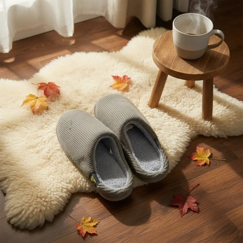 Knit Fuzzy Slippers