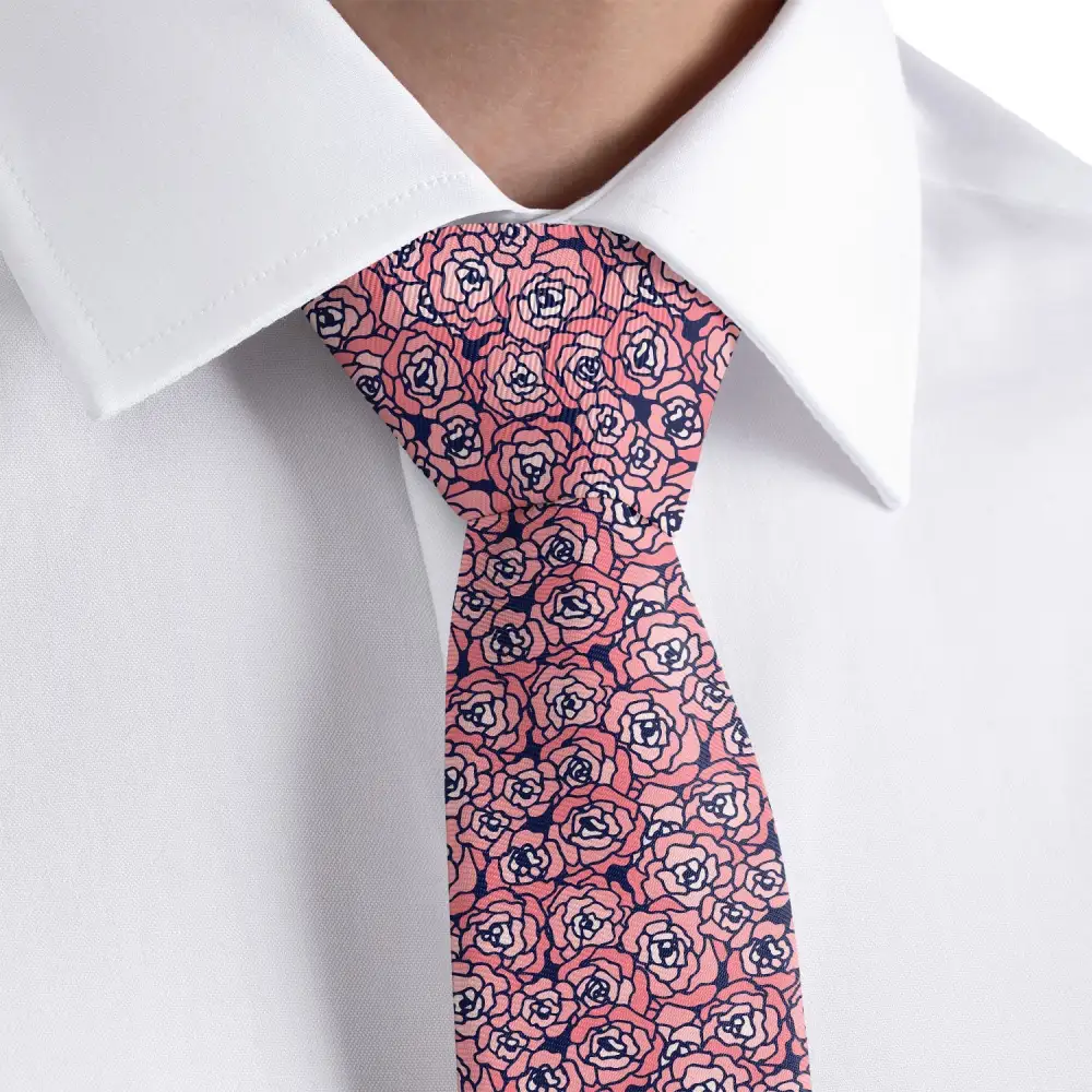 Carnation Floral Pattern Necktie