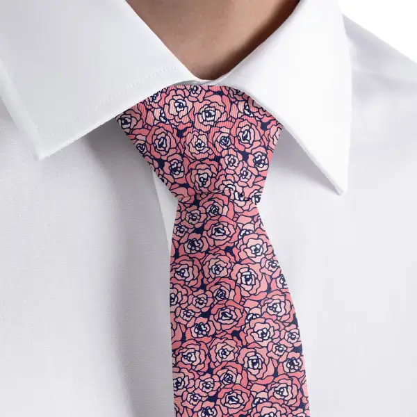 Carnation Floral Pattern Necktie