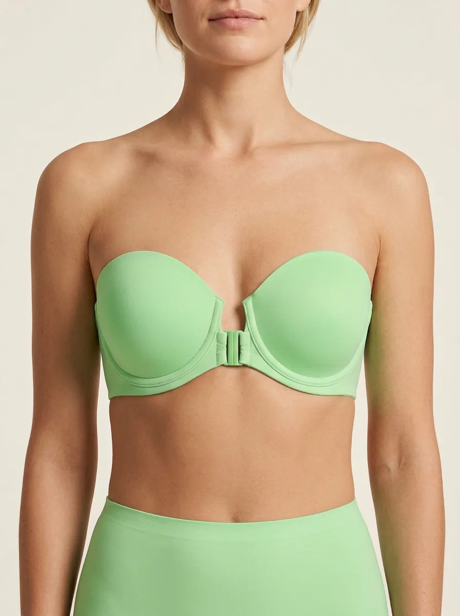 Women's Seamless Minimalist Front-Closure Strapless Bra