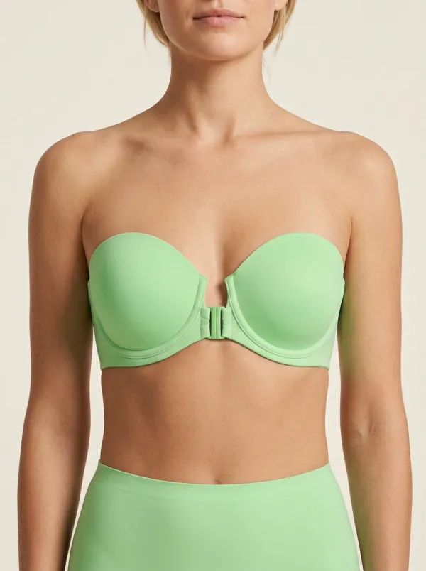 Women's Seamless Minimalist Front-Closure Strapless Bra