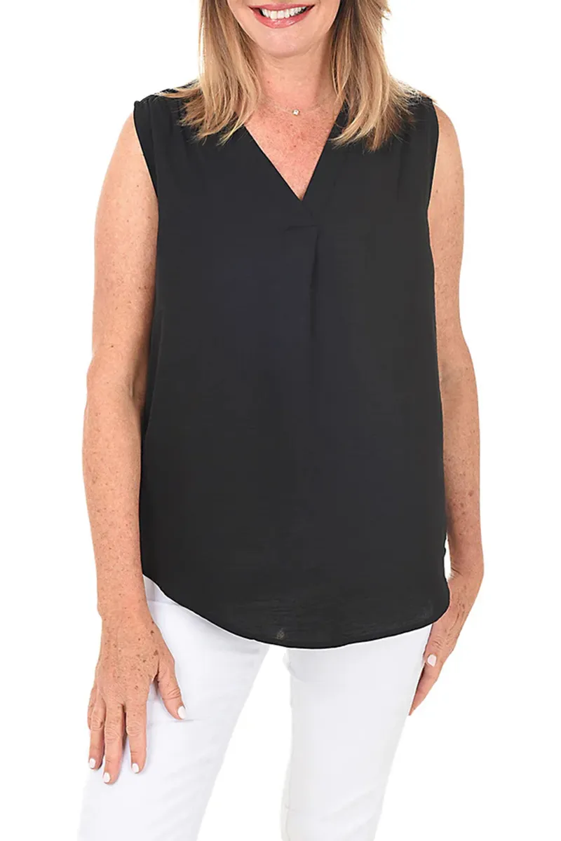 Inverted Pleat Sleeveless Blouse