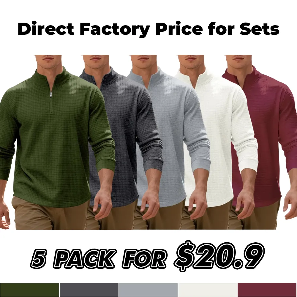 Men's regular fit solid color half-zip sweatshirt
