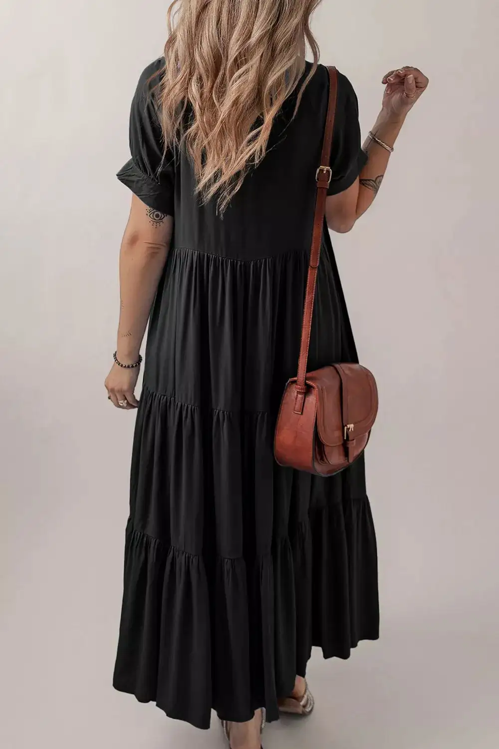 Soft Touch Ruffle Tiered Short Sleeve Dress