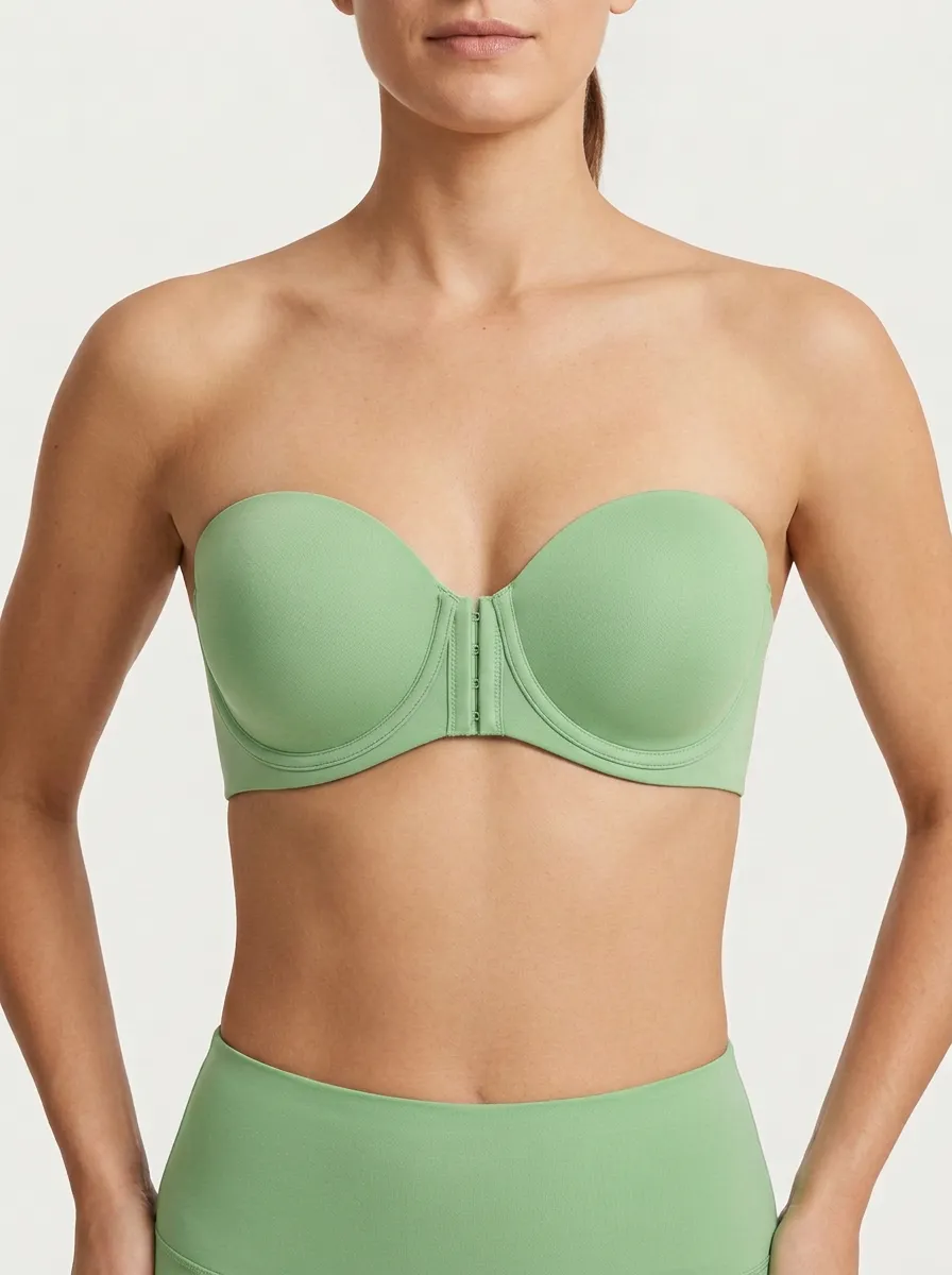 Women's Contoured-Cup Front-Closure Strapless Bra