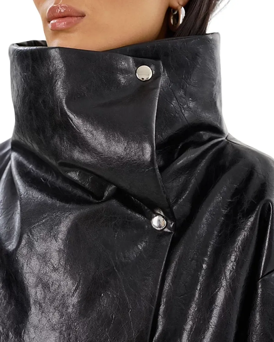 Asymmetric Faux Leather Jacket