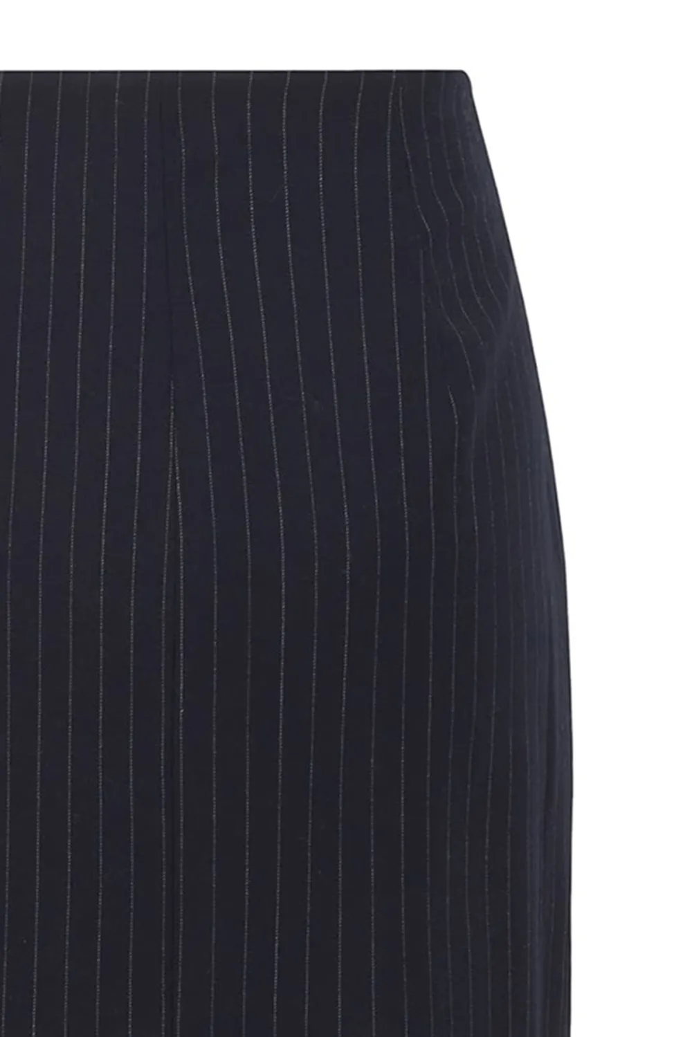 Pinstripe Split Hem Midi Skirt