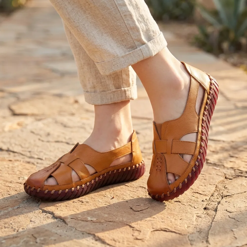 Hand Stitched Leather Comfort Sandals
