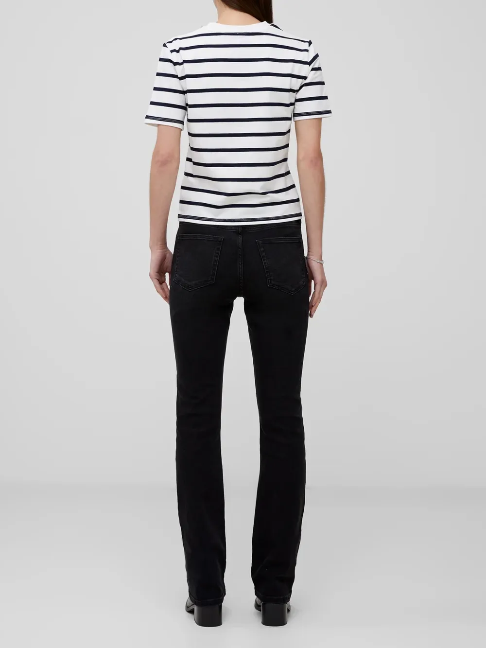 Classic Crew Neck Striped Cotton Top