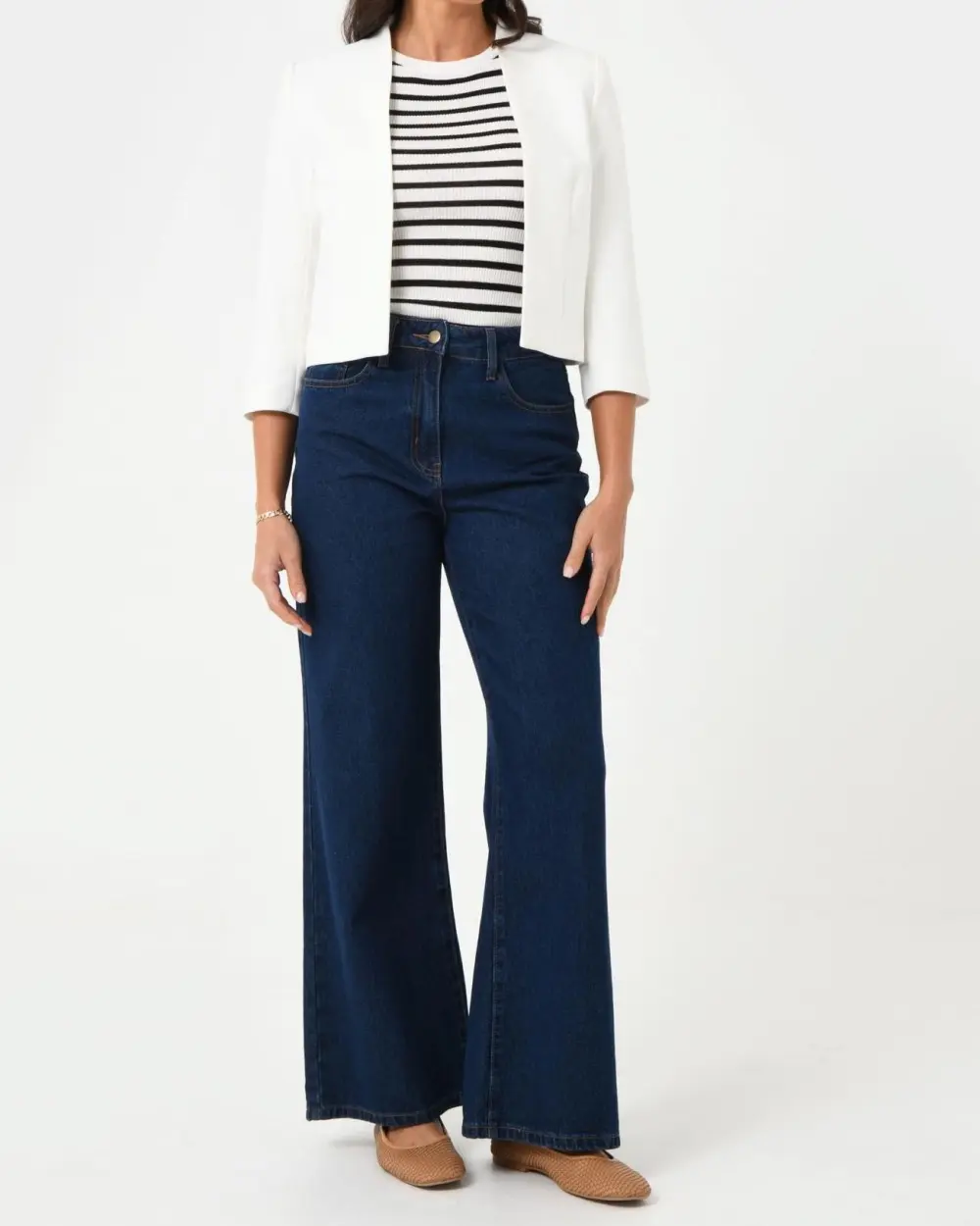 Collarless Crop Jacket -Lvory