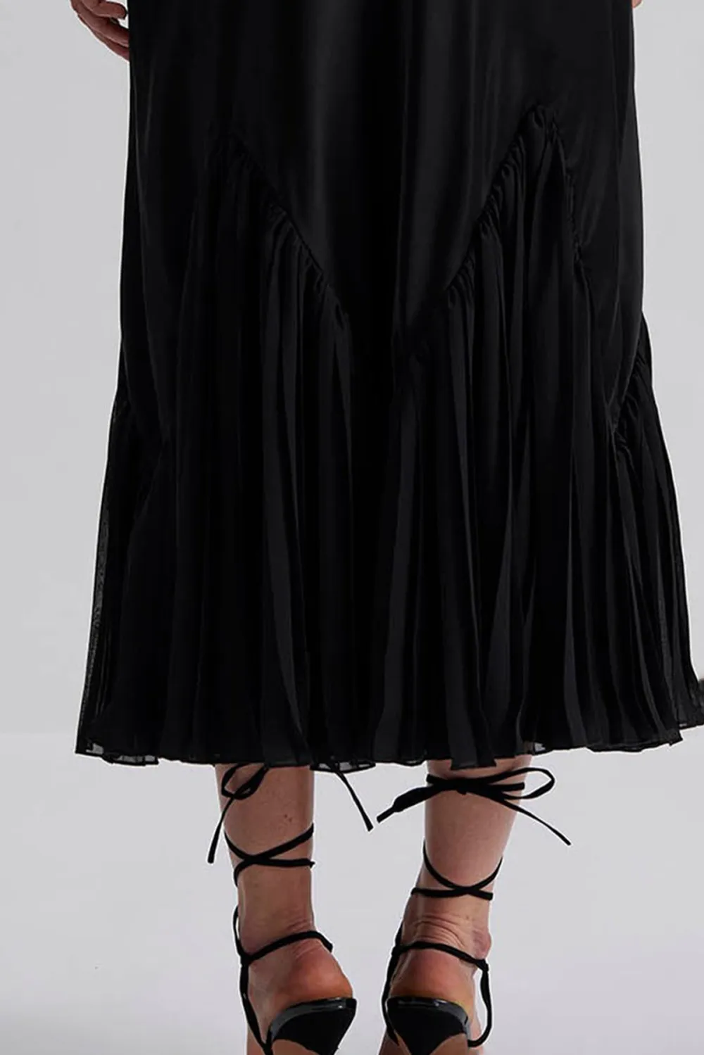 Ruffled Hem Midi Skirt
