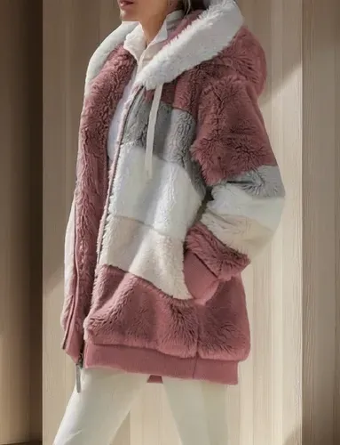 4PACK-Women'S Fur Patchwork Zipper Jacket-ONLY 24.95