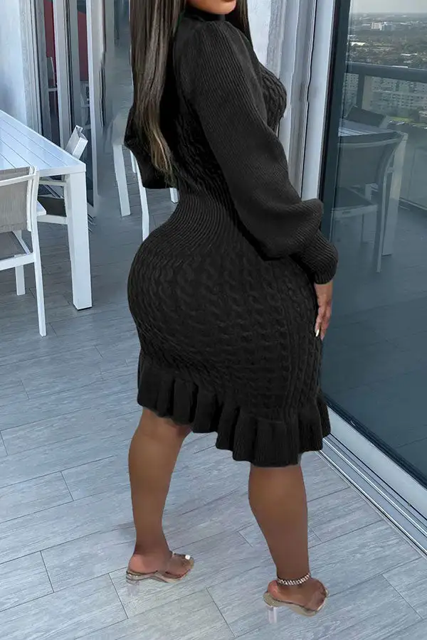 Elegant Ruffle Midi Dress