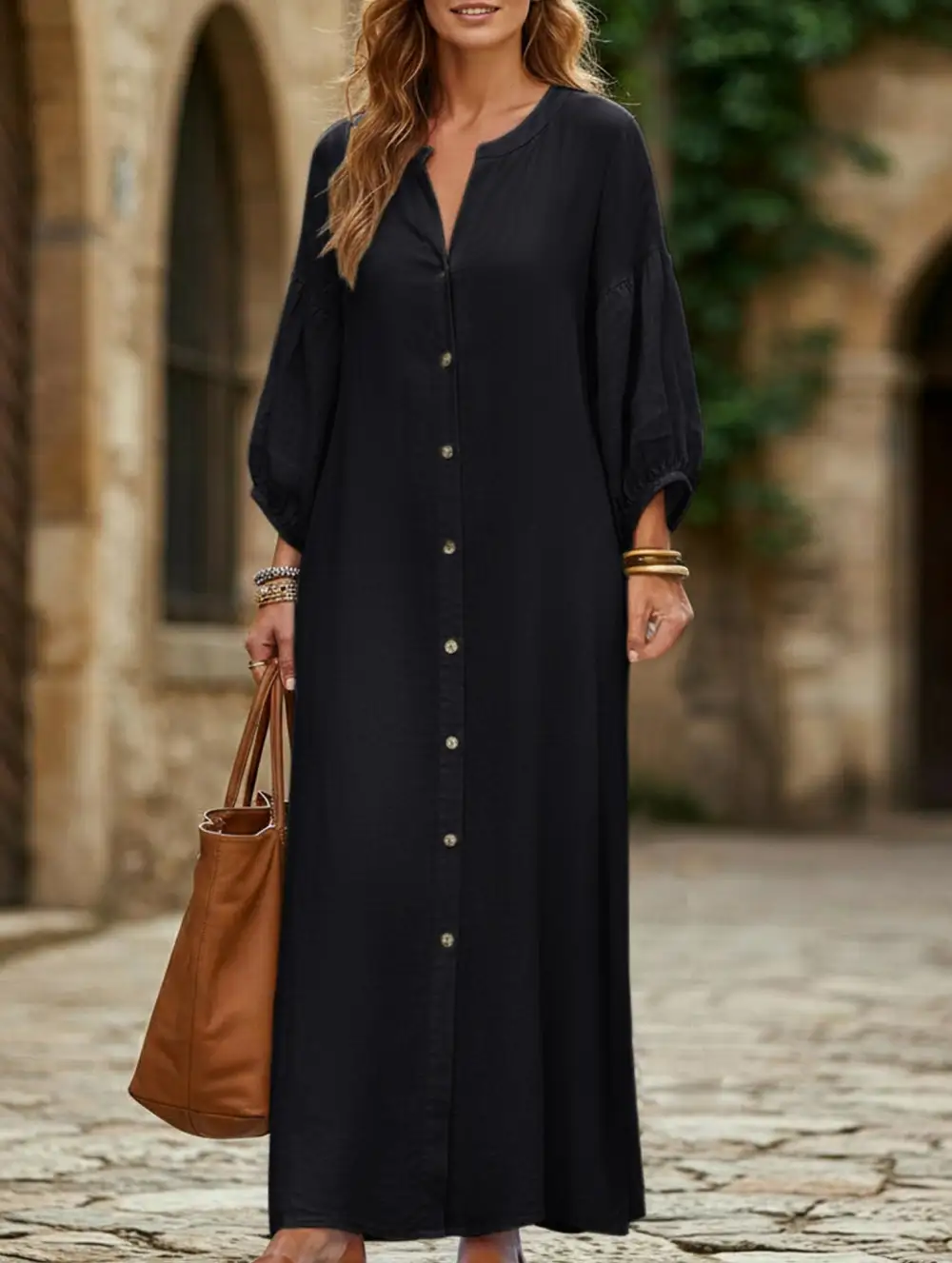 Clean Line Long-Sleeved Cardigan Dress