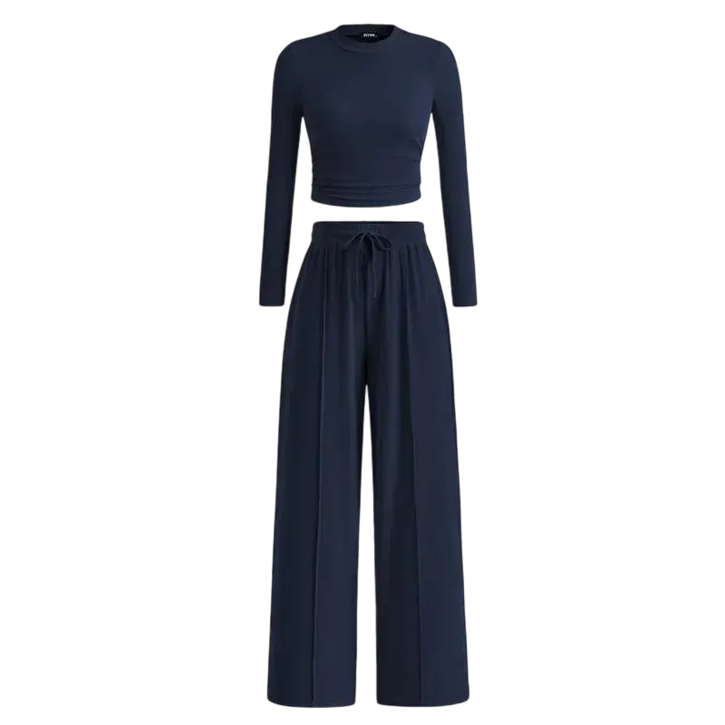 🔥Last Day 89% OFF🔥Women's Winter 2-Piece Set – Warm Top & Wide-Leg Pants