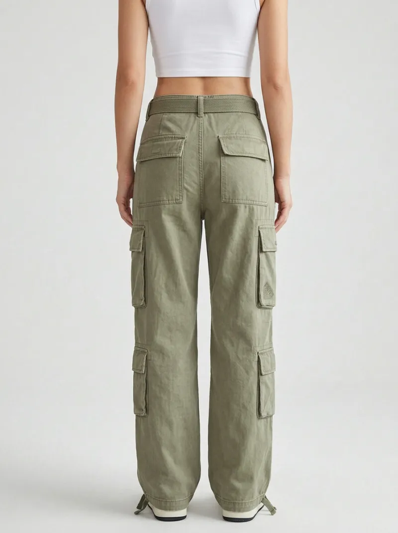 Flexible Utility Style Set Women's Multi Pocket Cargo Pants