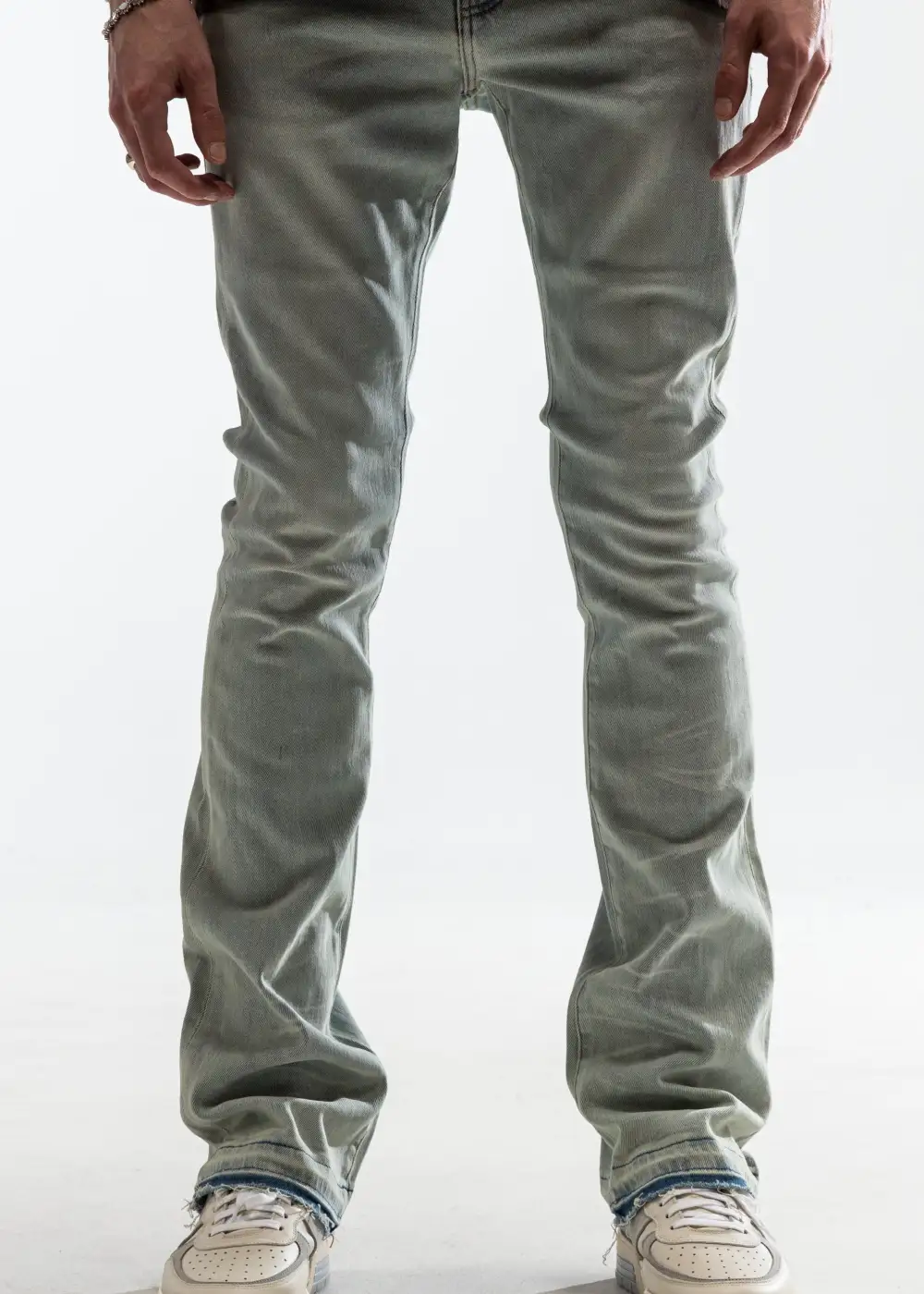 Raw Hem Stacked Skinny Jeans