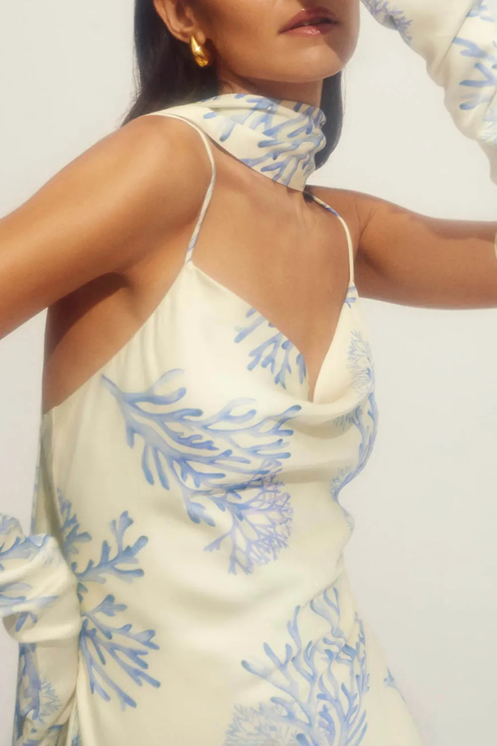 Seafoam Print Spaghetti Strap Maxi Dress