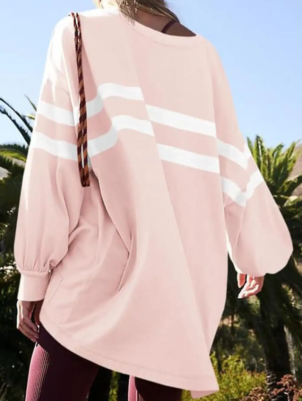 Striped Crew Neck Loose Sweatshirt
