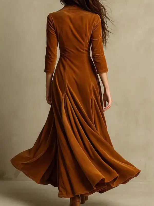 Wearable Cut Velvet Button Front Maxi Dress