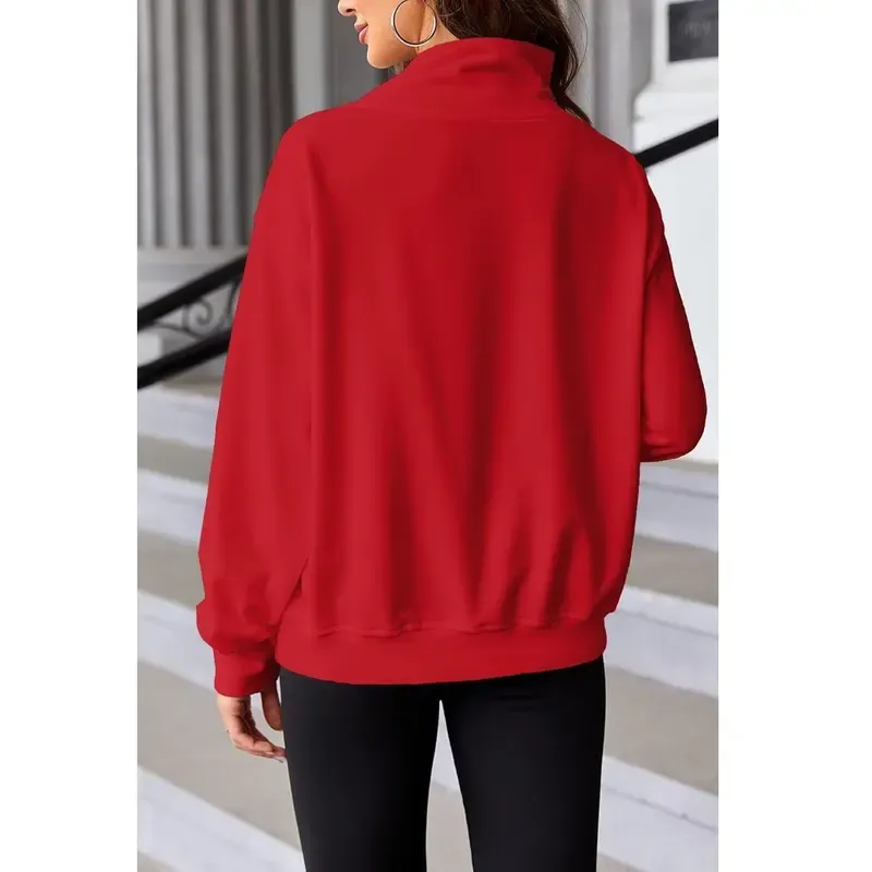 复制Women'S Oversized Turtleneck Sweatshirt Long Sleeve Pullover Casual Tops Womenswear Hoodie