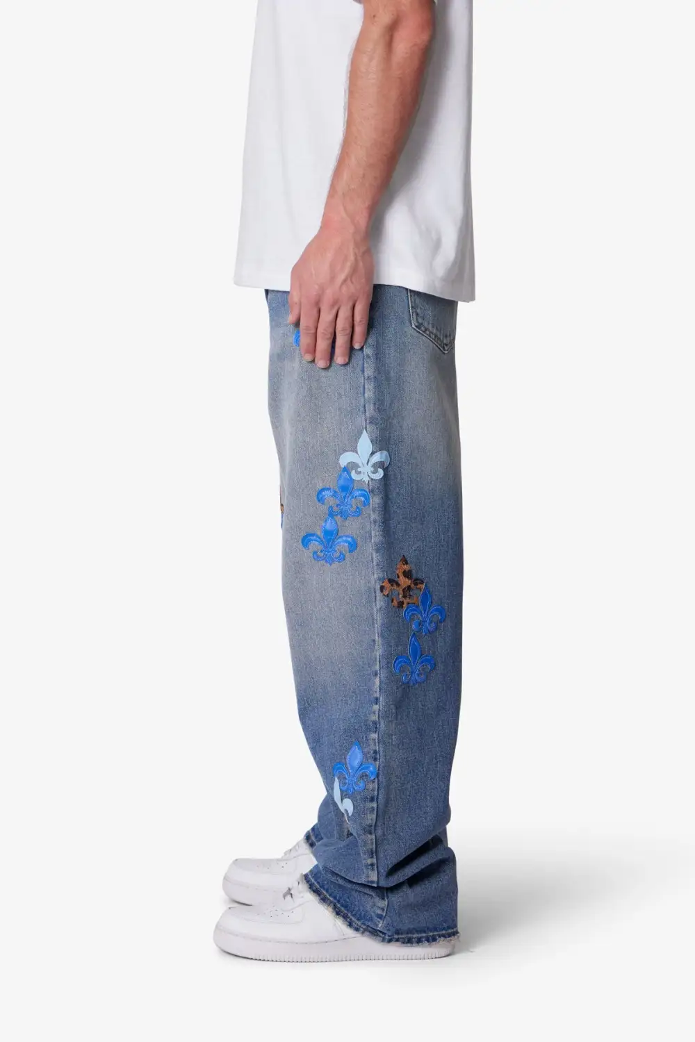 Modern Ultra Baggy Floral Detail Jeans