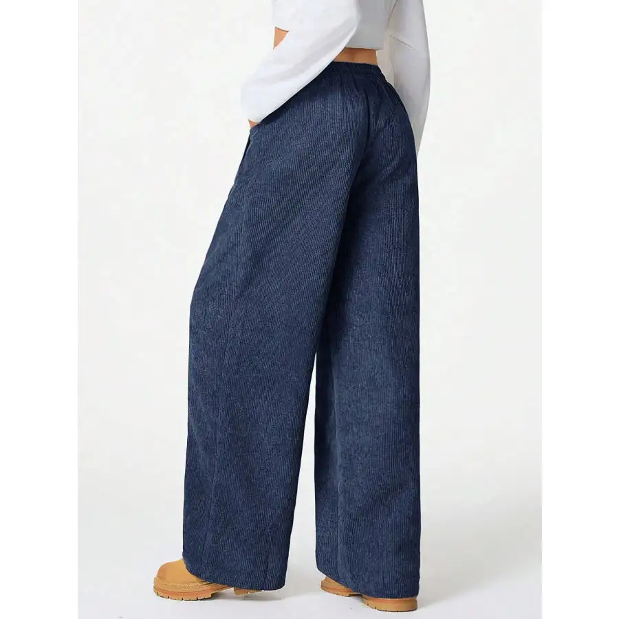 Modern Drawstring Wide Leg Pants