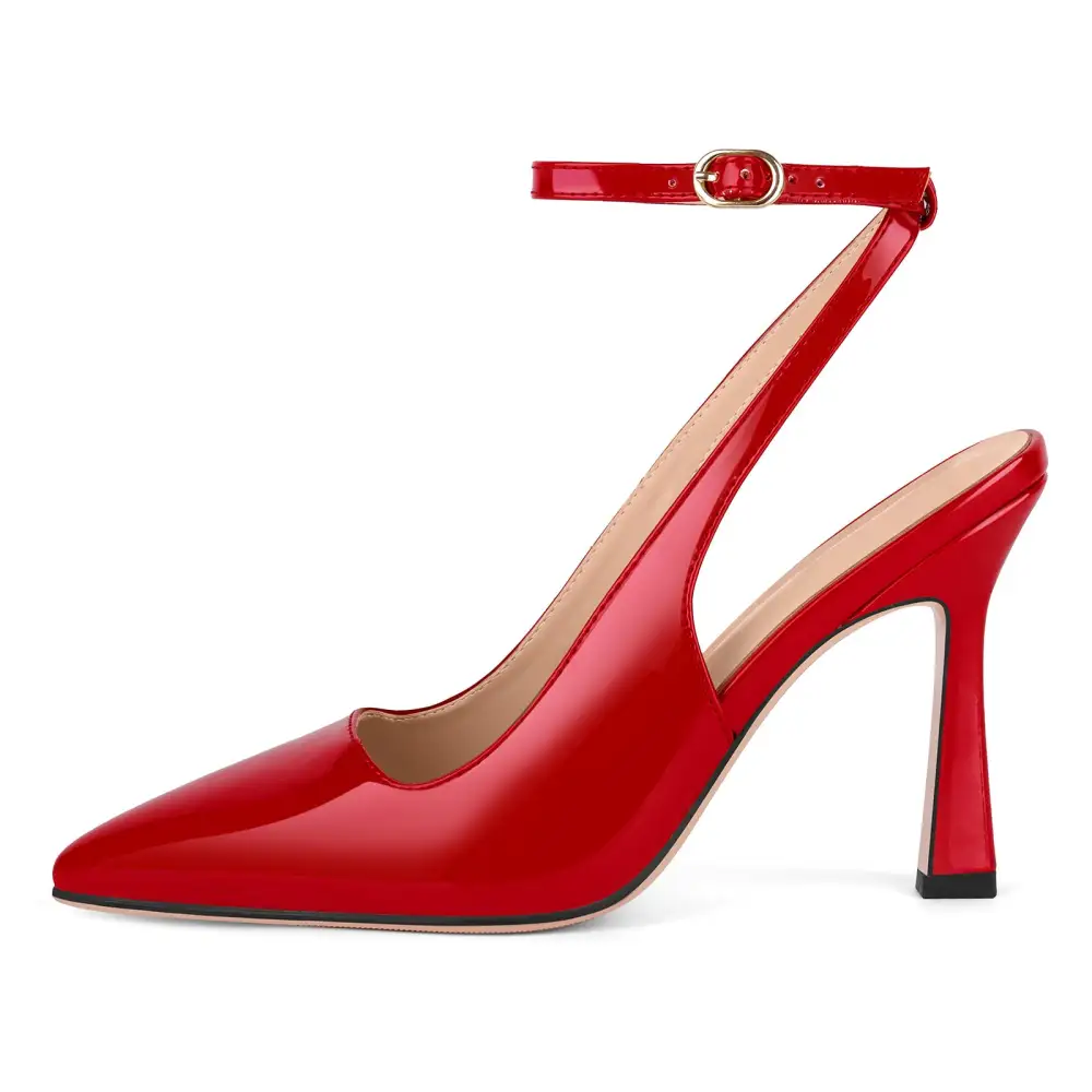 Elegant Pointed Toe Stiletto Ankle Strap Pumps