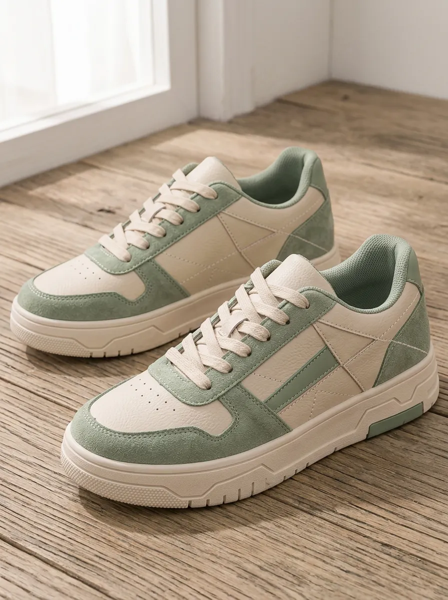Women's Colorblock Suede Everyday Skate Shoes