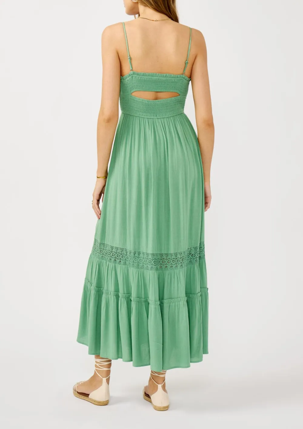 Ruffle Cutout Back Maxi Dress