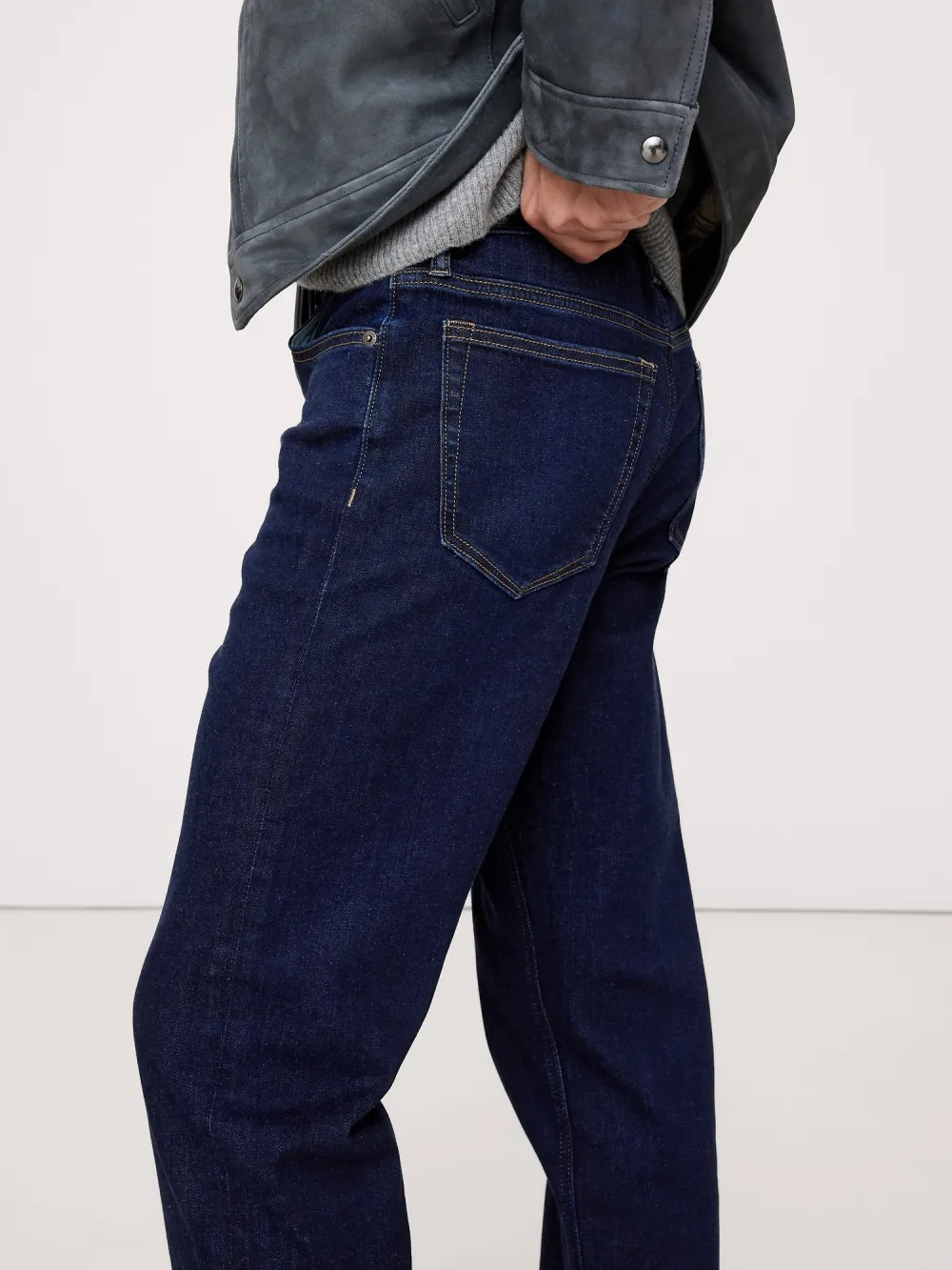Men's Medium Dark Wash  Straight Soft Cotton Jeans