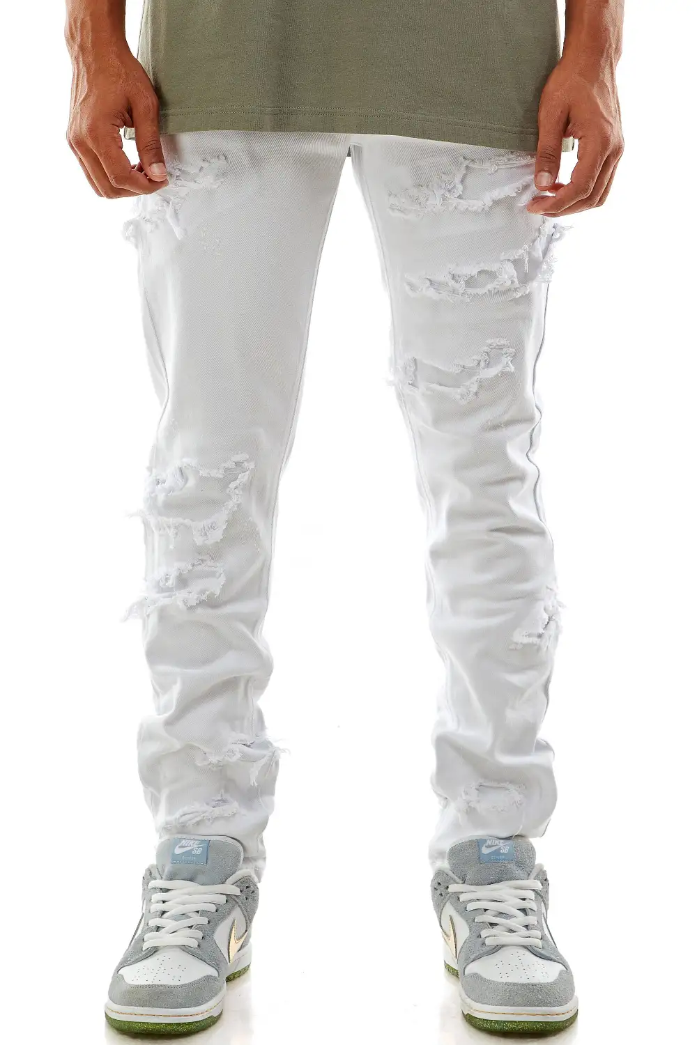 Men's Urban Skinny Patchwork Stretch Pants
