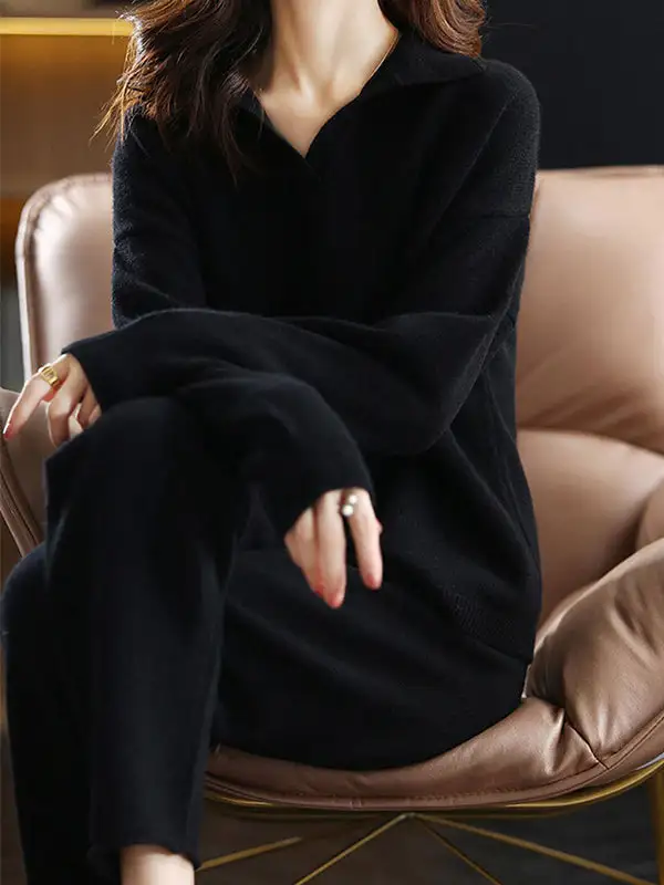 Long Sleeve Relaxed Sweater And Pants Set